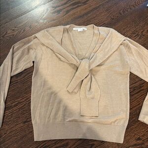 Veronica Beard V-Neck Tan Sweater